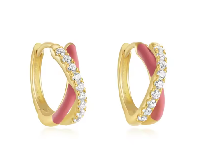 Pavé Enamel X Hoops