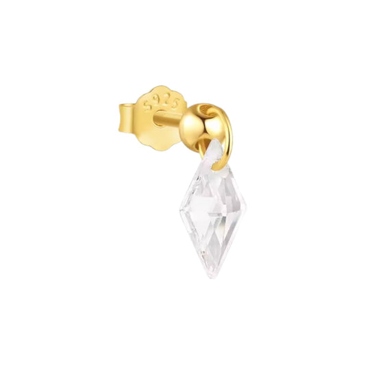 Drop Crystal Rhombus Stud