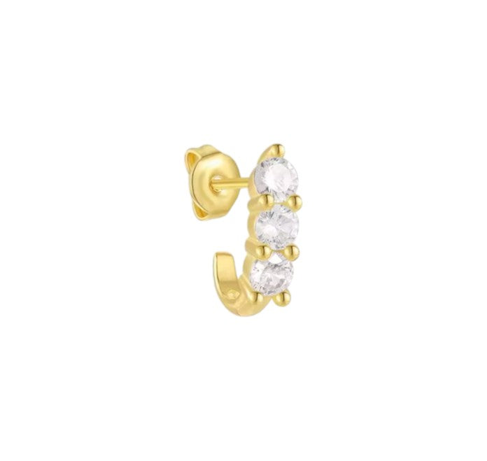 Triple Crystals Hook Earring