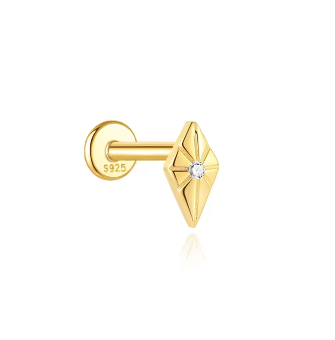 Textured Rhombus Stud