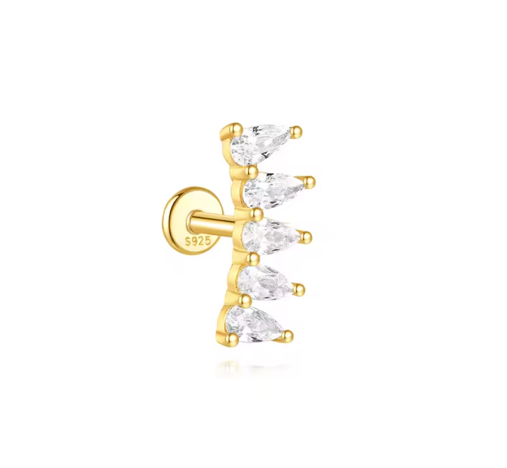 Multi Pears Curved Stud