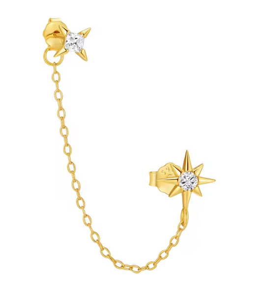 North Stars on Chain Earring