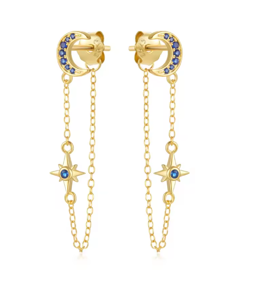 Royal Blue Galaxy Tassel Earring