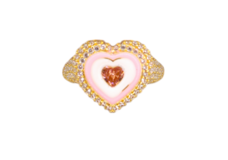 Candy Heart Signet Ring