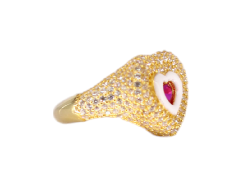 Candy Heart Signet Ring