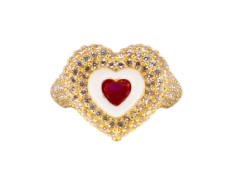 Candy Heart Signet Ring
