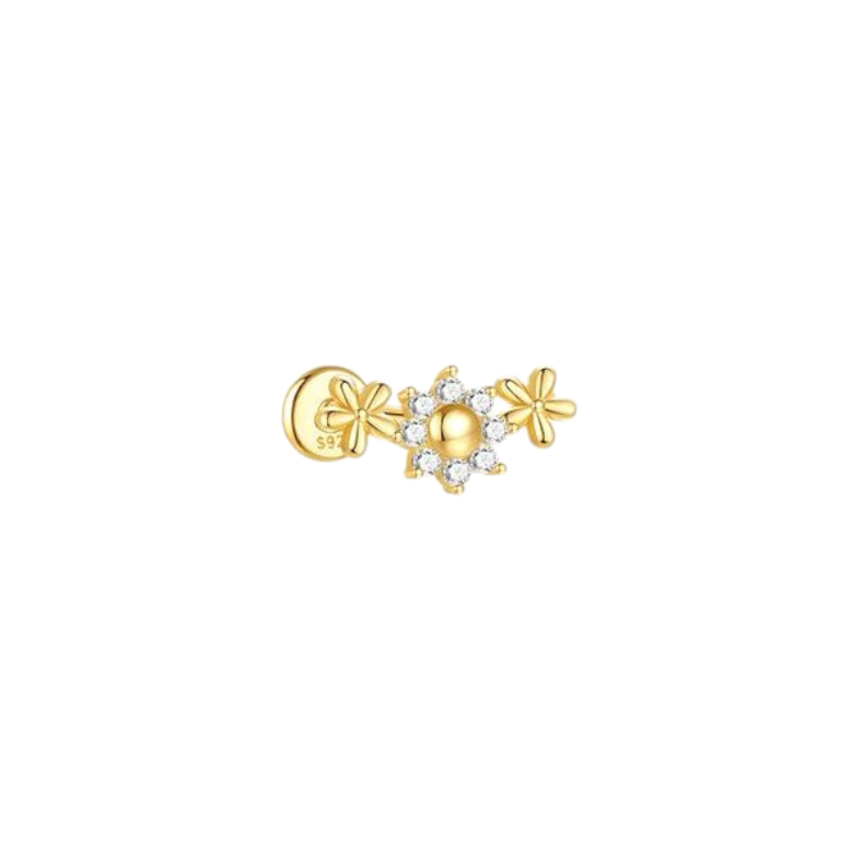 Flora Curved Stud Earring
