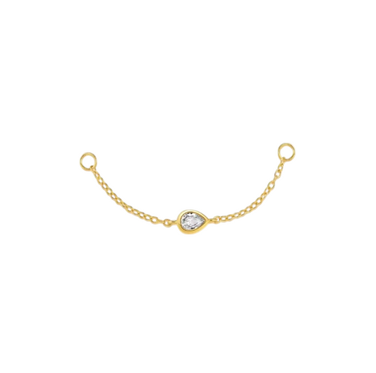 Crystal Pear Chain Connecter