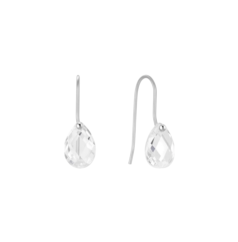 Pear Crystal Hook Earrings
