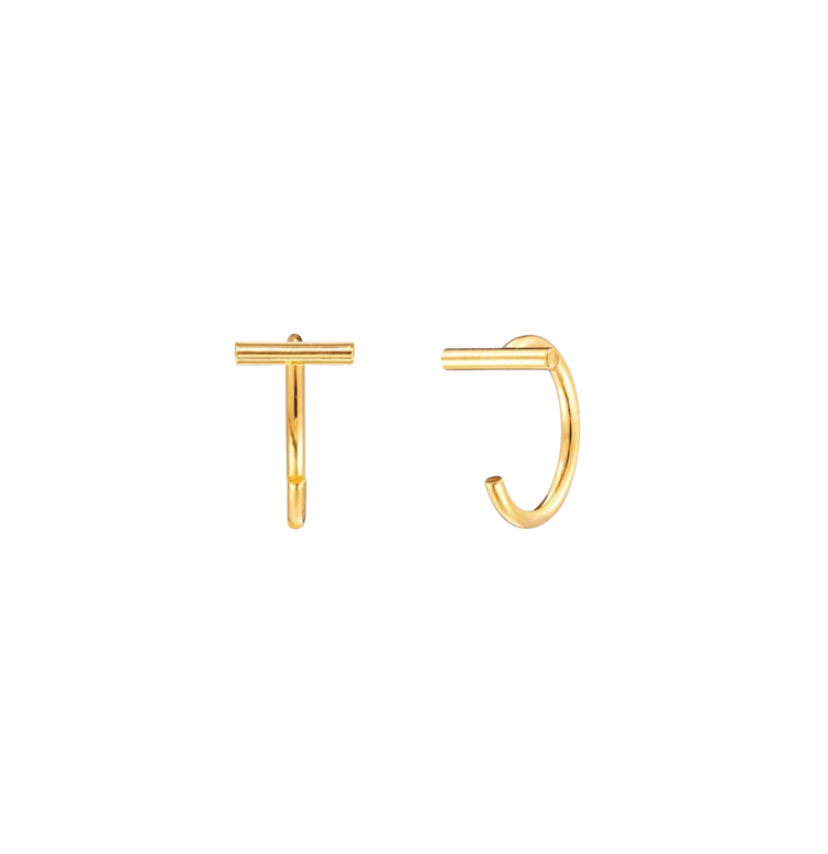 Golden Bar Hook Earring