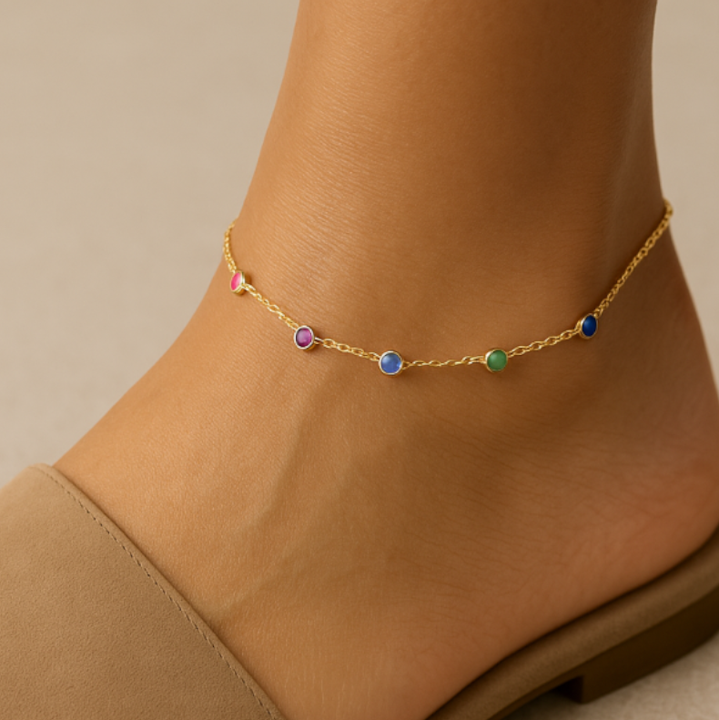 Colorful Stones Anklet
