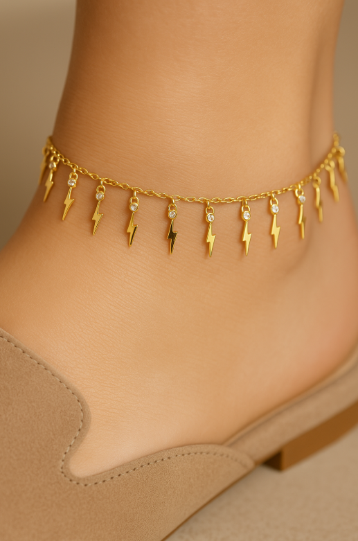 Dangling Lightning Strikes Anklet
