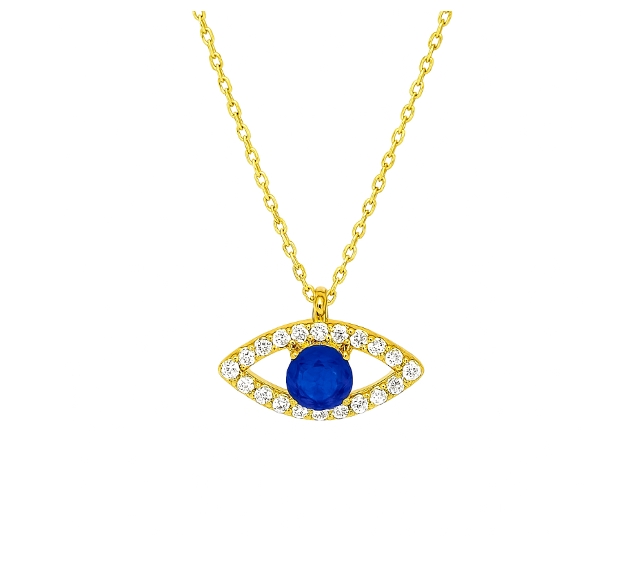 Bubbly Crystals Evil Eye Necklace