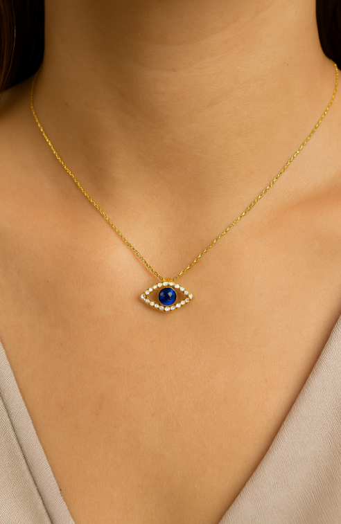 Bubbly Crystals Evil Eye Necklace