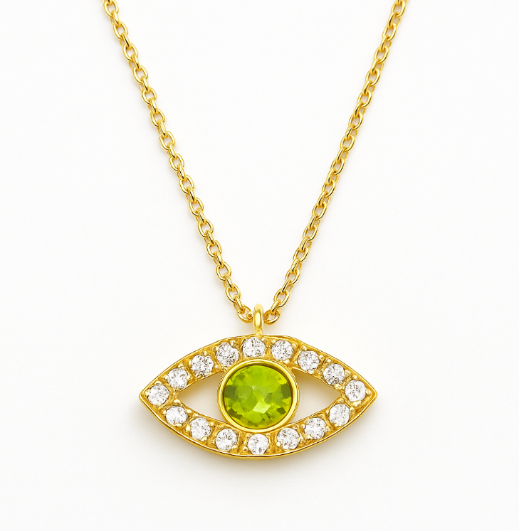 Bubbly Crystals Evil Eye Necklace