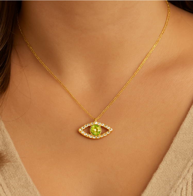 Bubbly Crystals Evil Eye Necklace