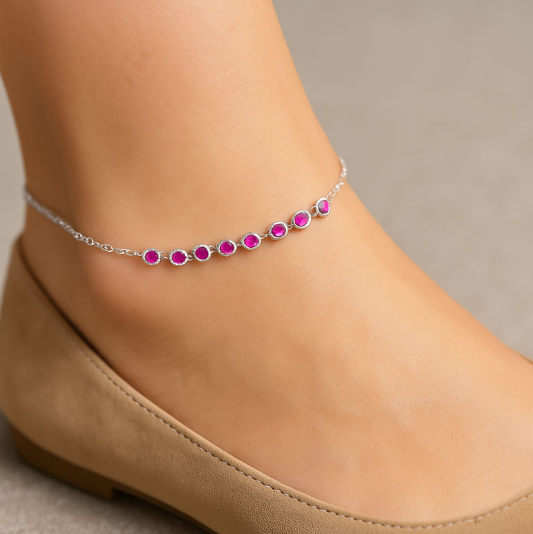 Multi Pink Circles Anklet
