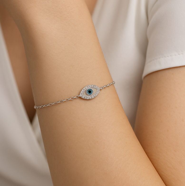 Pavé Marquise Evil Eye Bracelet