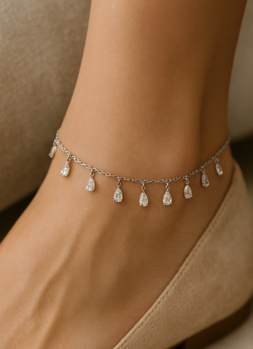 Dangling Teardrops Anklet