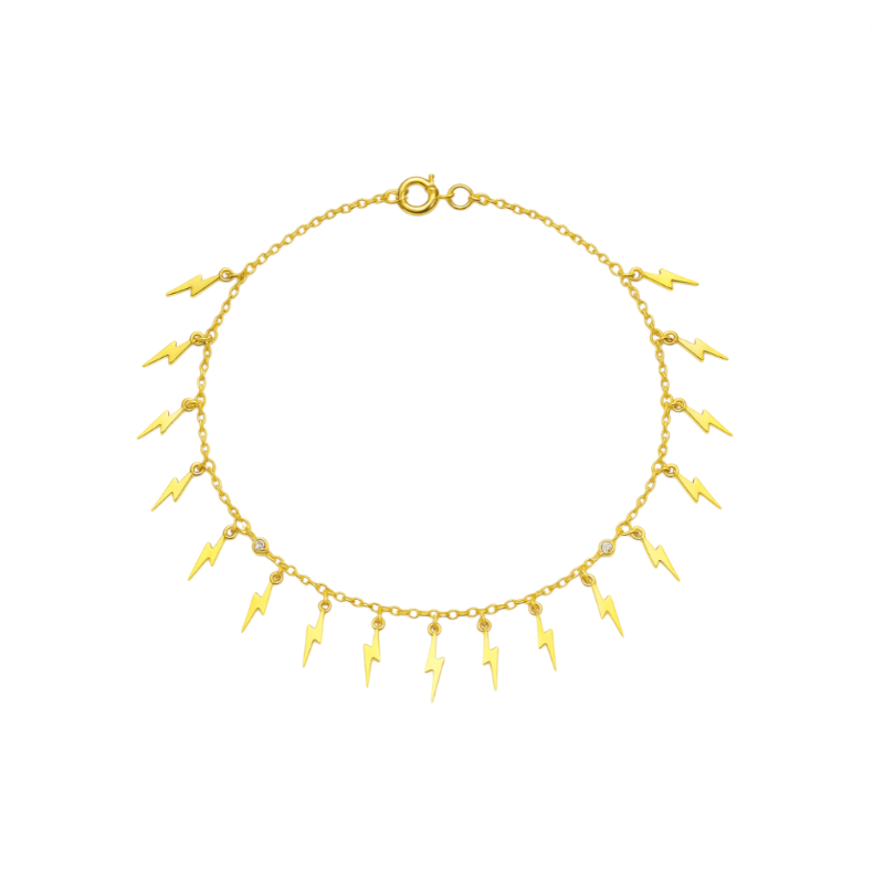 Dangling Lightning Strikes Anklet