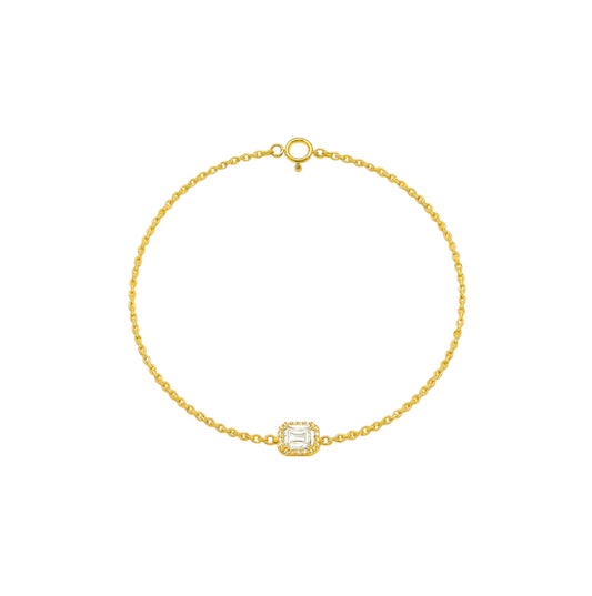 Baguette Crystal Bezel Anklet