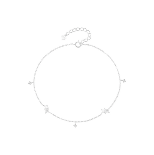 Double Stars Dangling Stones Anklet