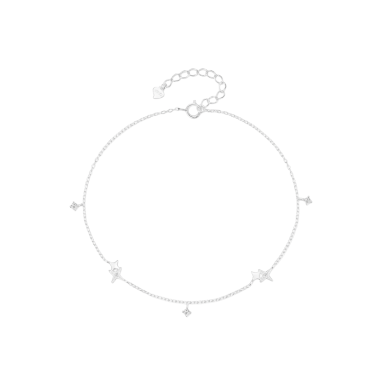 Double Stars Dangling Stones Anklet