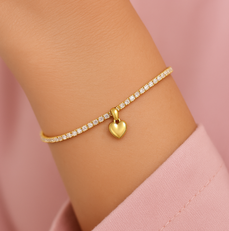 Heart Tennis Bracelet