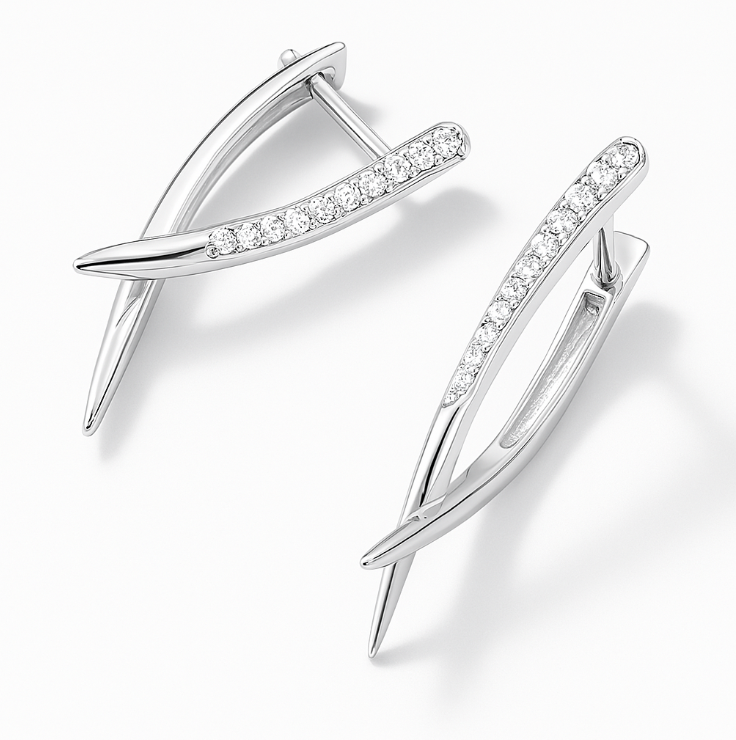Pavé Spiked U Hoops