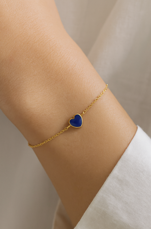 Enamel Heart Bracelet