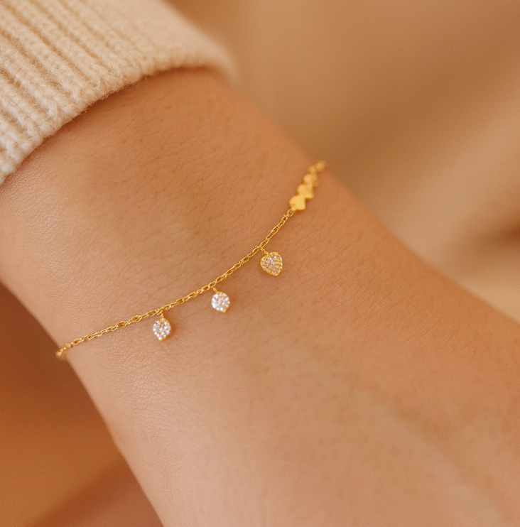 Dangling Hearts Bracelet