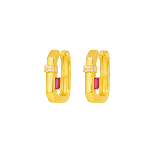 Powerplay Baguette Hoop Earrings