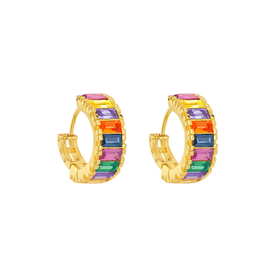 Rainbow Huggie Hoops