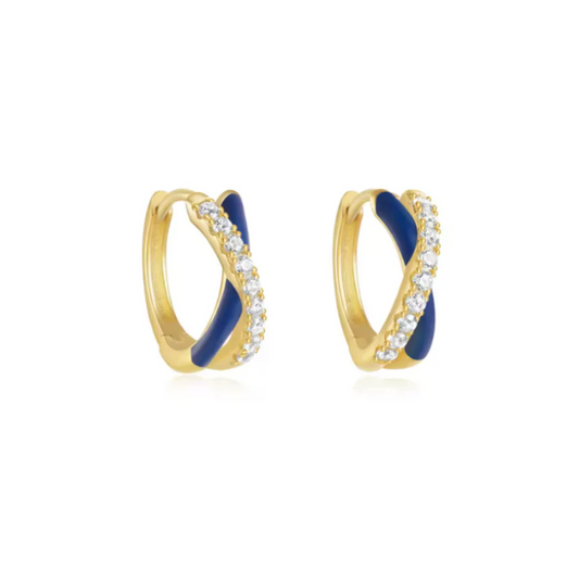 Pavé Enamel X Hoops