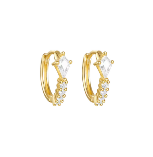 Pavé Crystal Rhombus Huggie Hoops