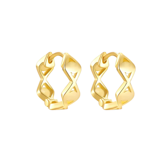 Multi Golden Eyes Huggie Hoops