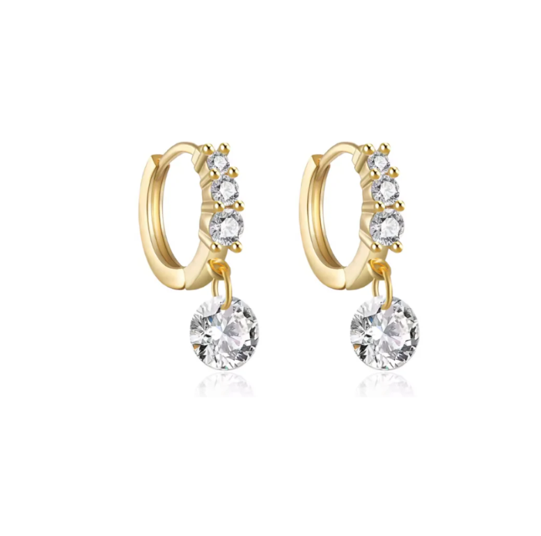 Dangling Crystal Pavé Huggie Hoops