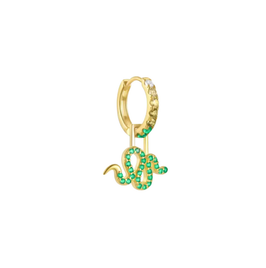 Pavé Green Snake Hoop