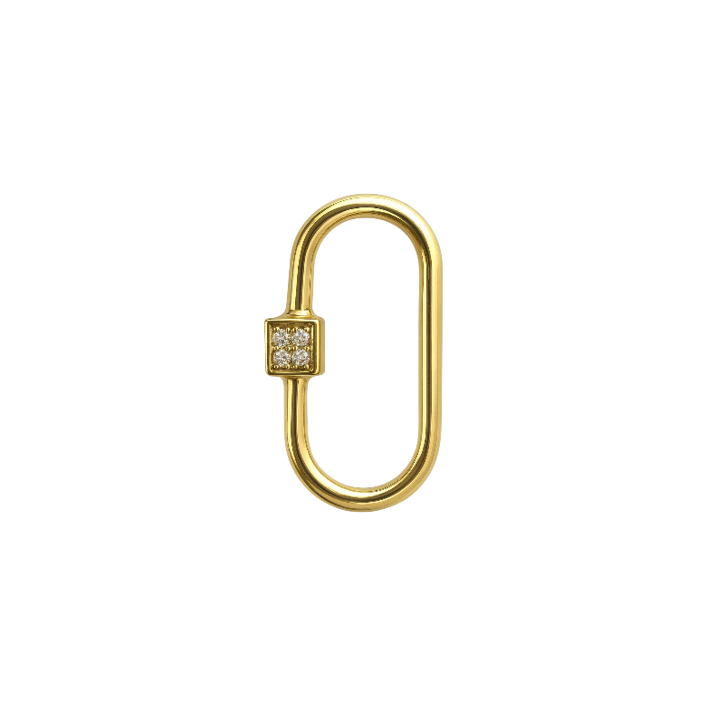 Oval Pave Square Lock