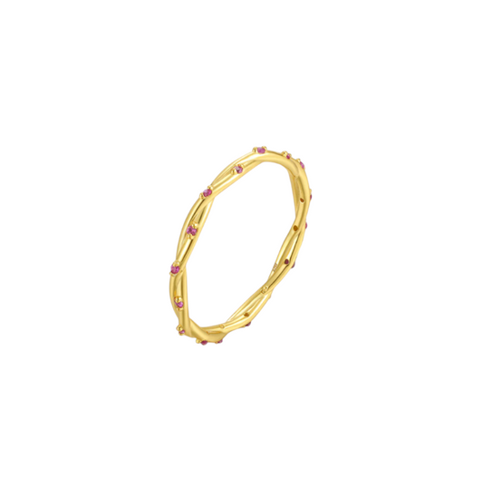 Ruby Stoned Circular Ring