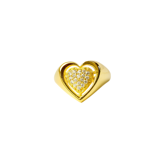 Chunky Pavé Heart Ring