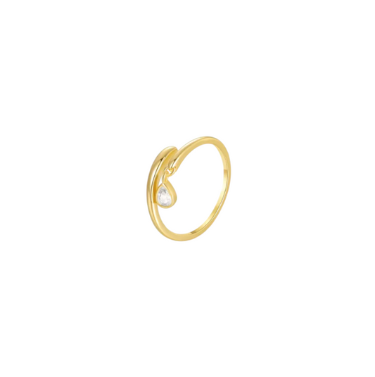 Twist Dangling Teardrop Ring