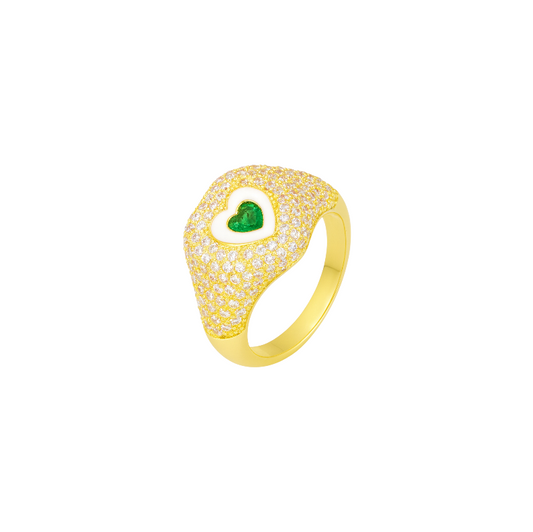 Candy Heart Signet Ring