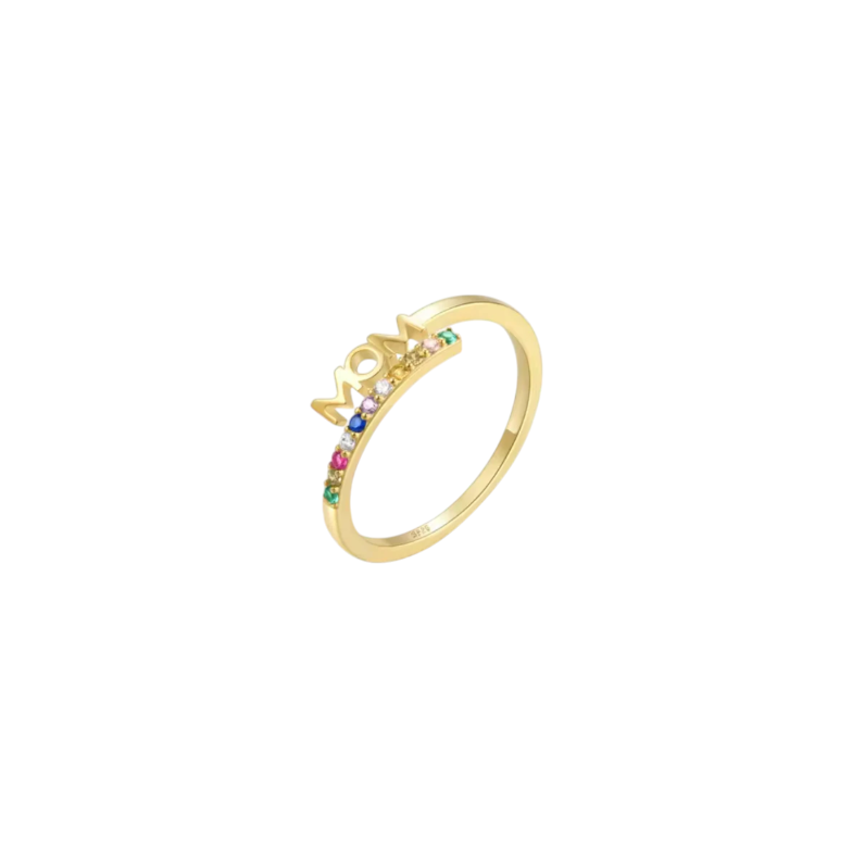 Mom Pavé Rainbow Twist Ring