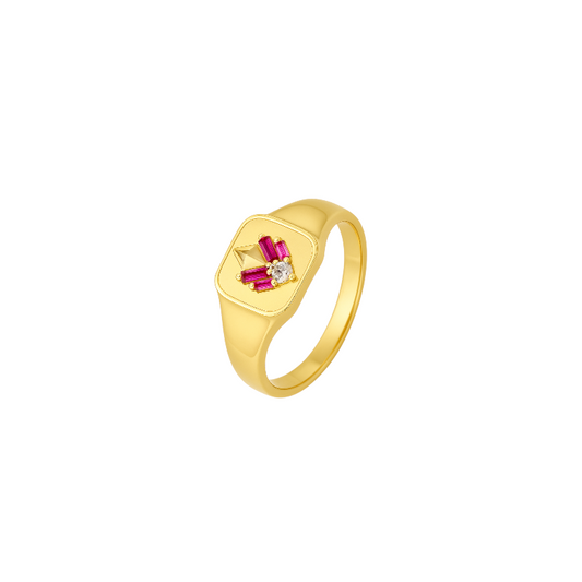 Ruby Retro Signet Ring