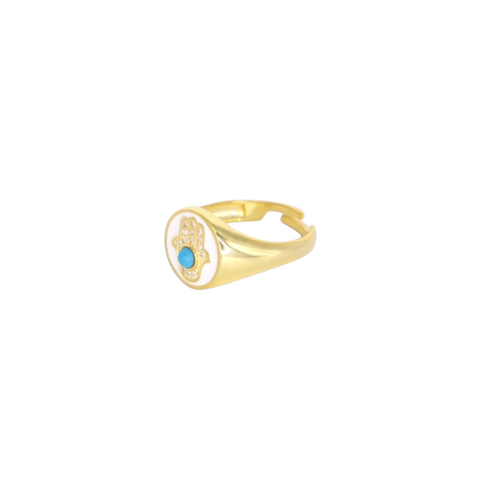 Enamel Kaff Signet Ring