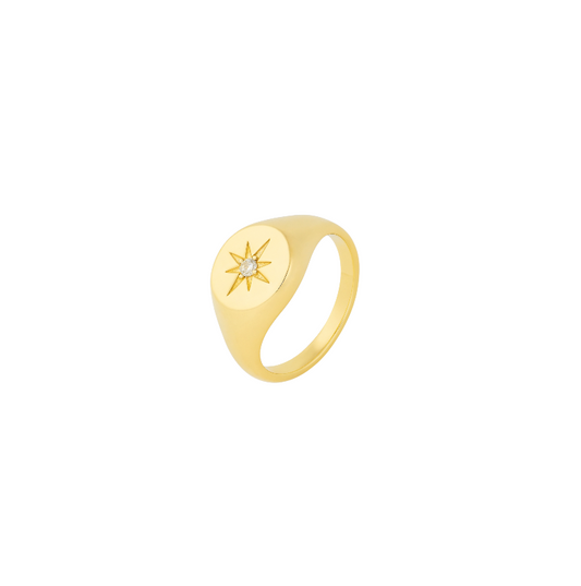 Comet Star Signet Ring