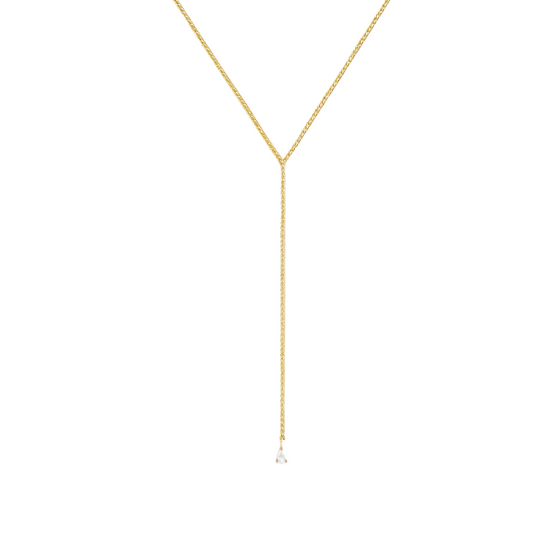 Mini Pear Lariat Necklace