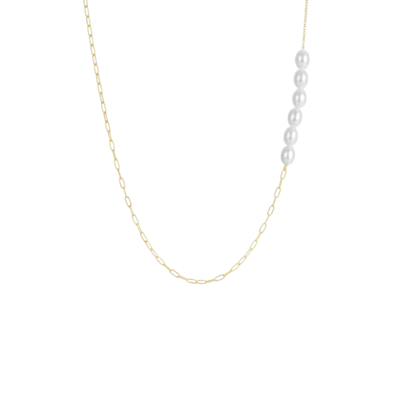 Multi Pearls Chain Necklace
