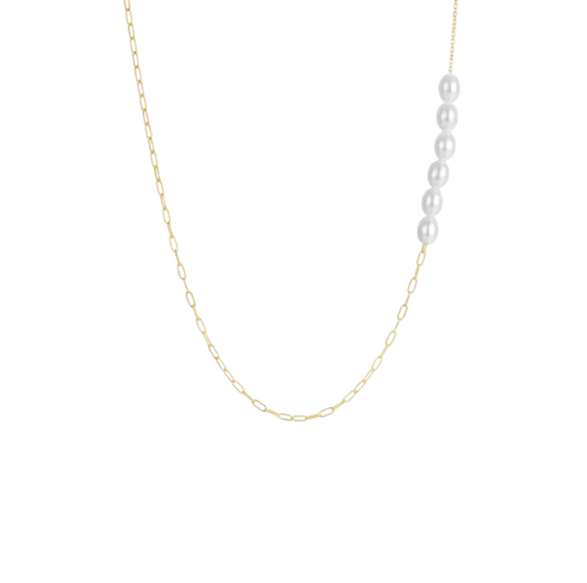 Multi Pearls Chain Necklace